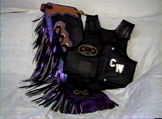 Finished Leather Chap and Protective Vest Set